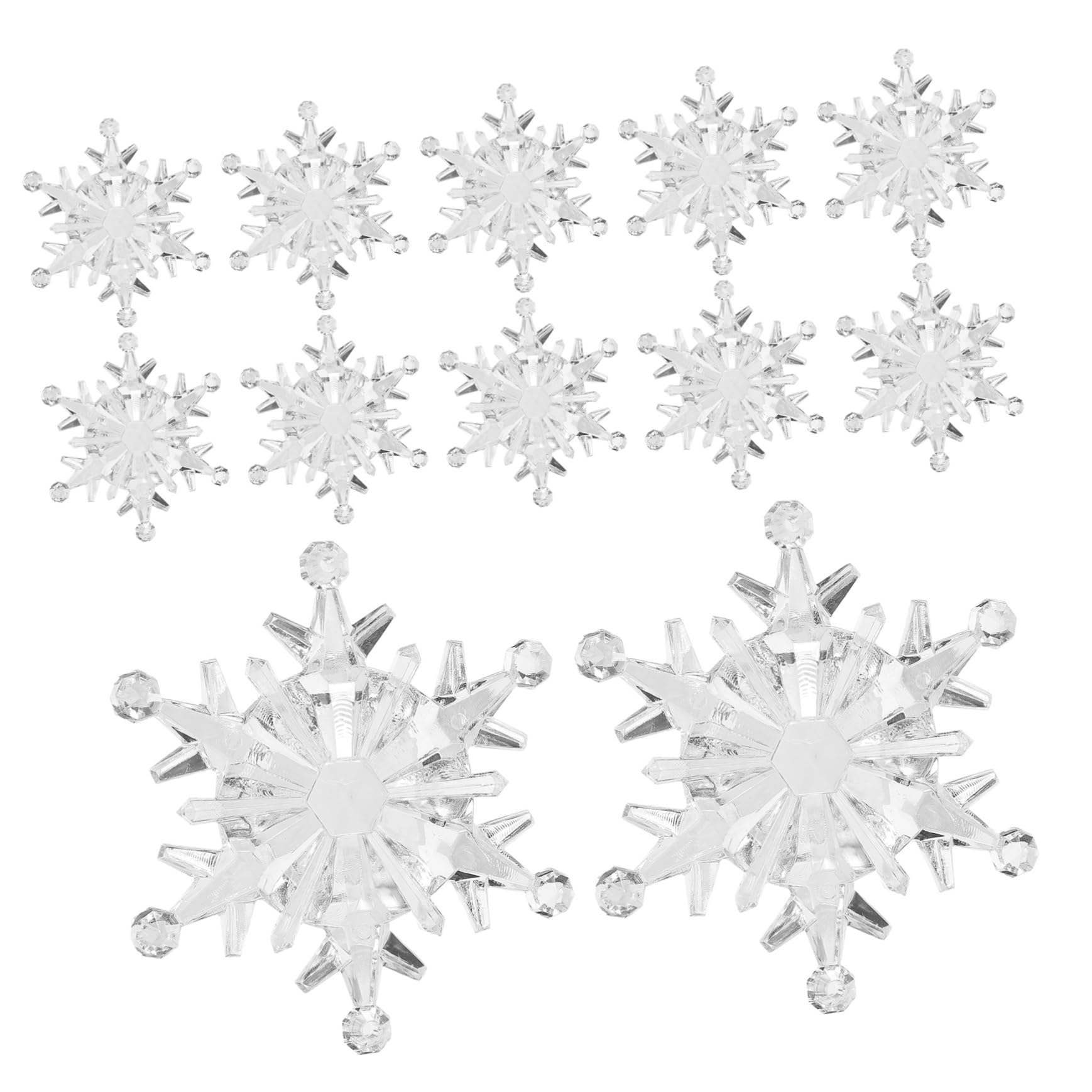 50stücke Teiliges Transparentes Acryl Schneeflocken Anhänger Weihnachtsbaum Deko Mit Aufhängeloch Für Fenster Wand Baum Christbaumschmuck Leichte Xmas Baumschmuck Outdoor Geeignet