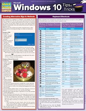Microsoft Windows 10 Tips & Tricks a QuickStudy Laminated Reference Guide Quick Study Computer