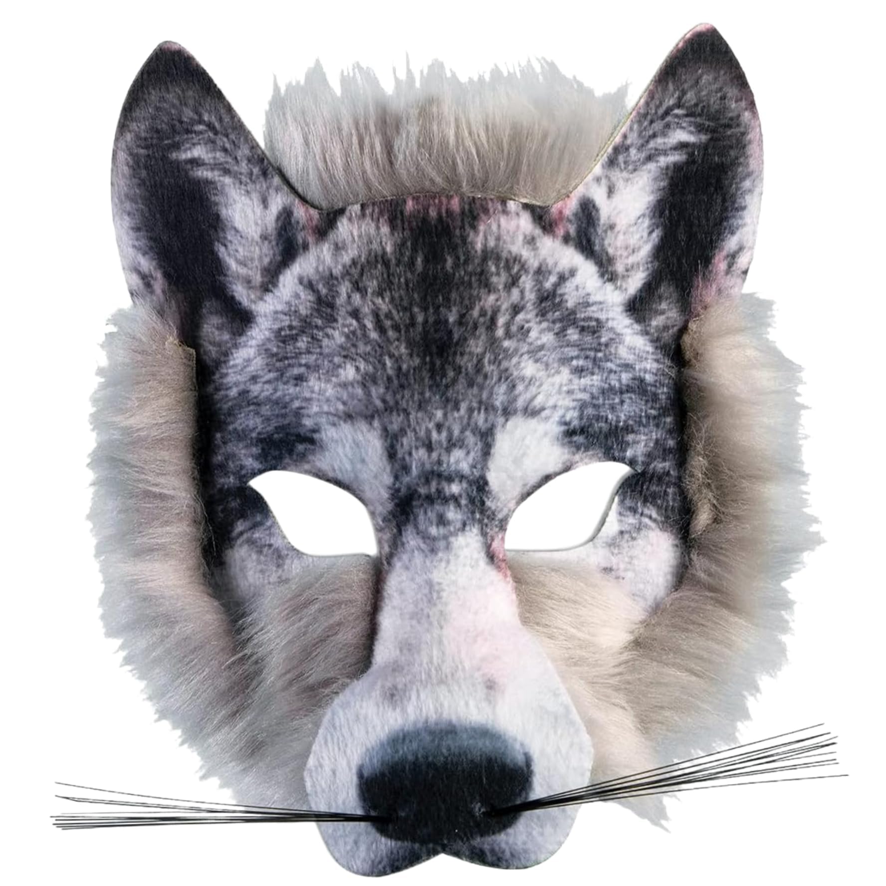 Wolf Werewolf Mask for Adults - NEW Furry Therian Half Face Animal Mask, Elastic Strap