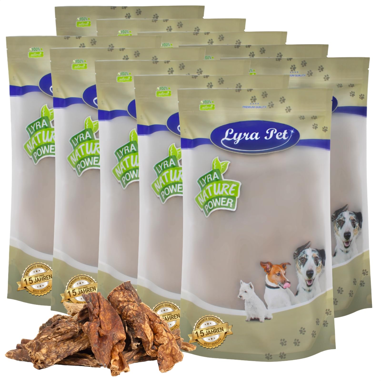 Lyra Pet® 10 kg Rinderlunge getrocknet - Kausnack für Hunde Hundefutter | Proteinhaltiges Leckerli - Reich an Vitaminen & Mineralien - Naturbelassene Belohnung - Aromatisch & gut verträglich