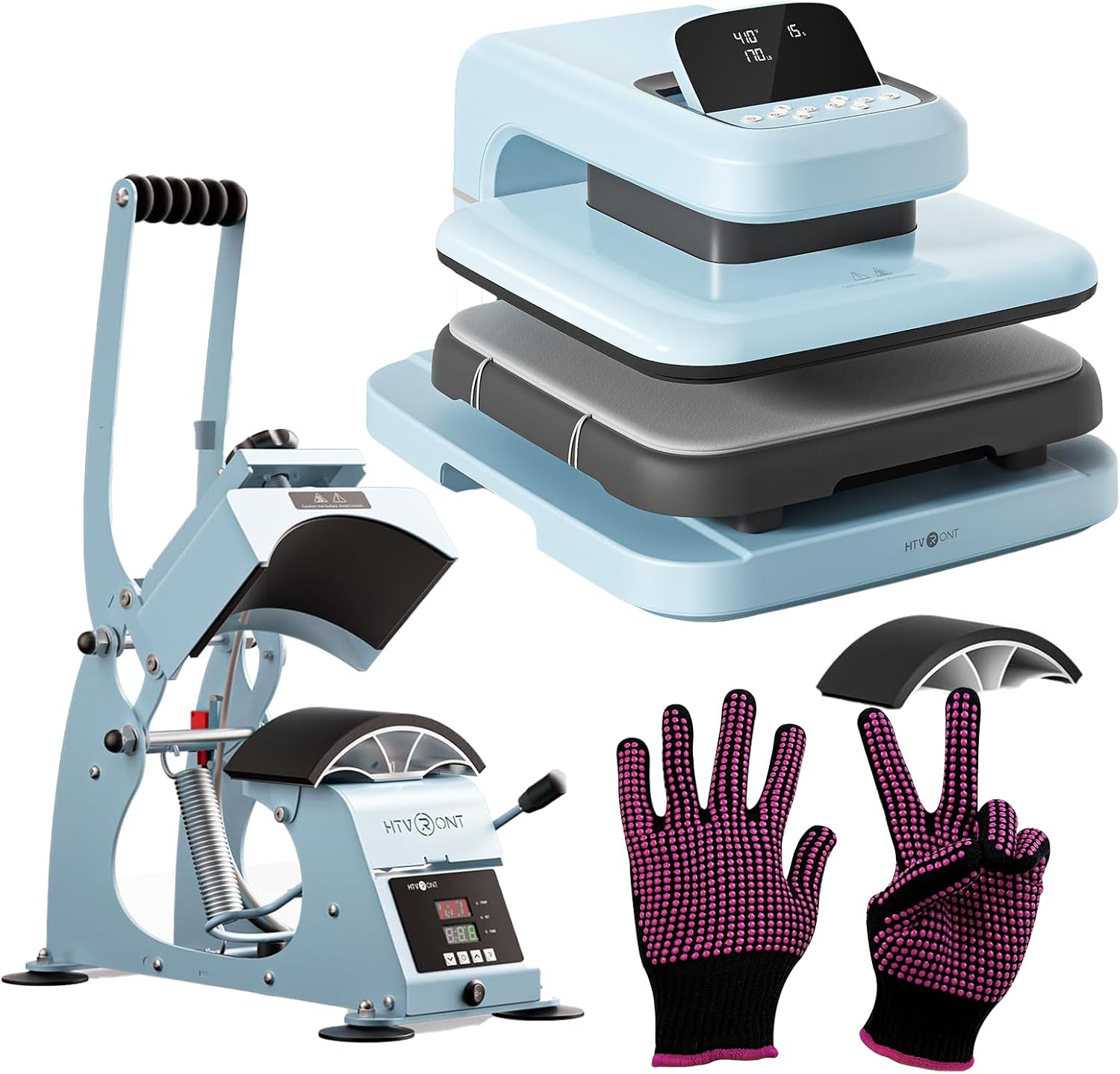 Termofijadora Automática HTVRONT con Prensa para Gorras y Guantes