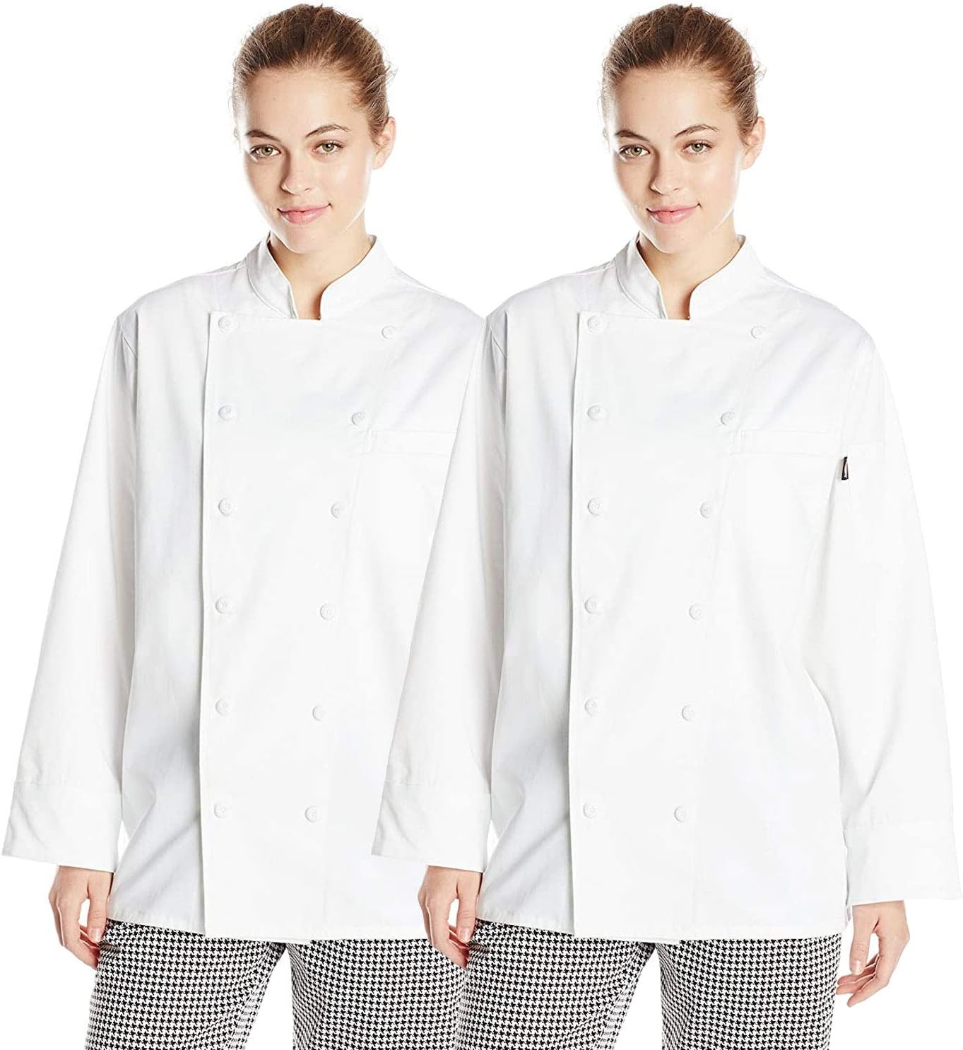 Chef Code 2-Pack 100% Cotton Women's Executive Chef Coat 12 Button