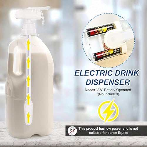Paquete de 2 dispensadores eléctricos de bebidas, bomba de galón de leche para refrigerador, grifo para niños para cocina en casa, al aire libre,