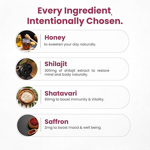 Miniatura 3 de Shilajit para mujer  Palitos de miel con shatavari, azafrán y miel cruda  75% ácido fúlvico y más de 84 minerales traza  Apoya el equilibrio