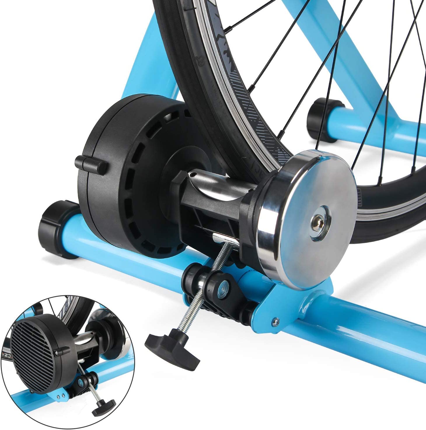 CXWXC Allenatore a rulli per bicicletta, pieghevole, in acciaio, con sgancio rapido, per bicicletta da 26 – 29 pollici, per allenamento in bicicletta, a casa, per interni