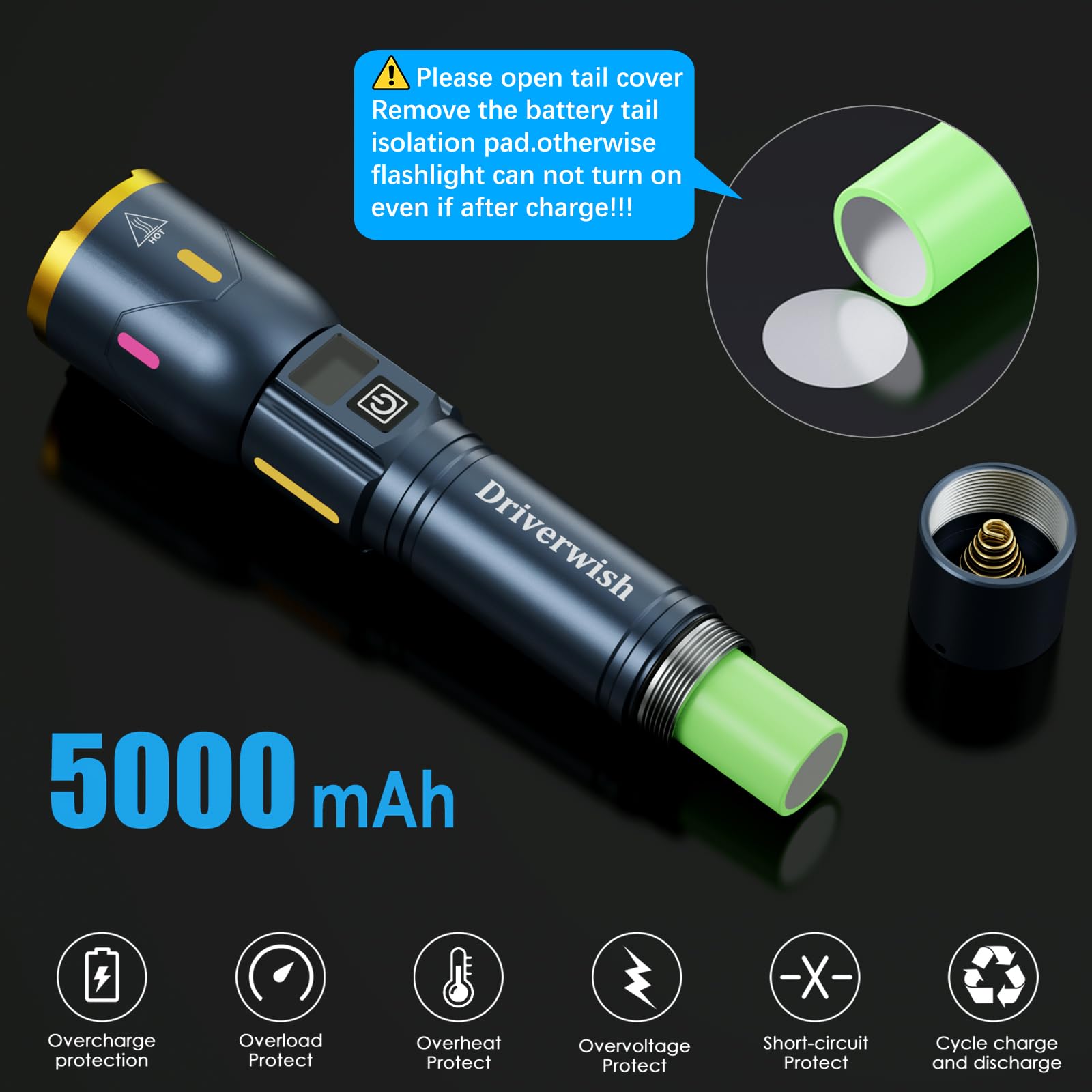 Amazon.co.jp: LED懐中電灯 2個パック 990000LM スーパーブライト