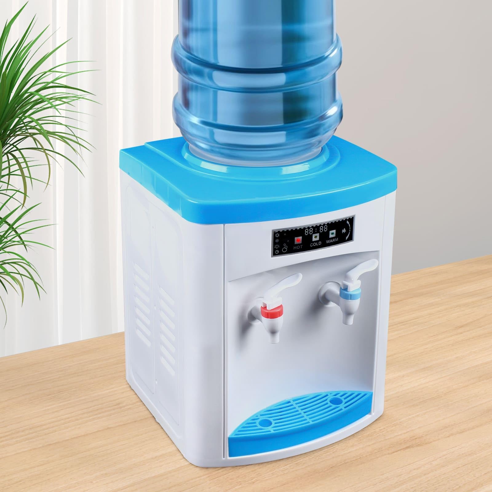 Distributeur d'eau Chaude/Froide, Compact (25,5x23,5x33cm), Coque PP & Acier Inoxydable, Compatible avec Bonbonnes d'eau de 4,5 à 18,9L, Économe, pour Bureau, Maison