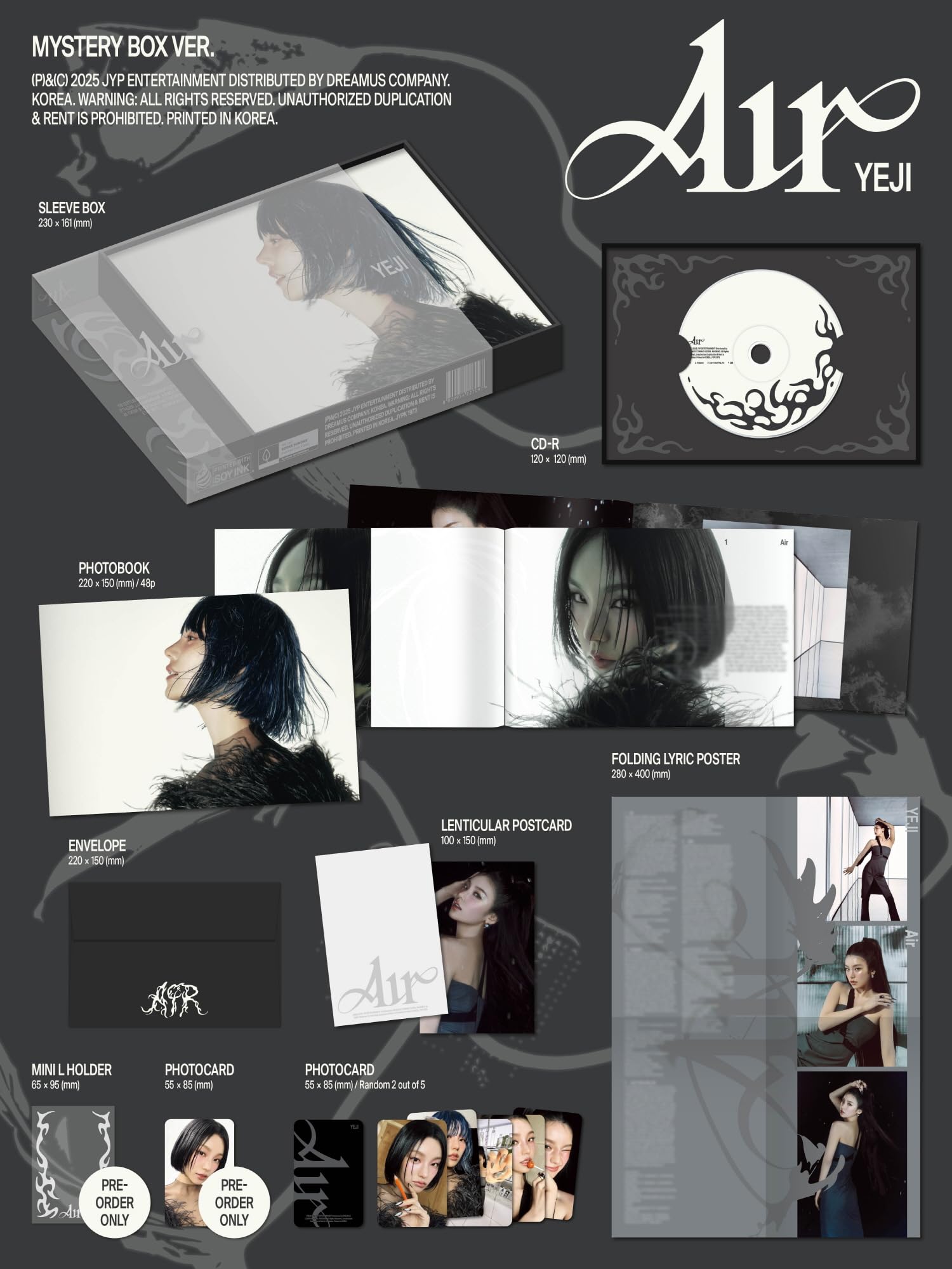 Amazon.com: IT'ZY Yeji Air 1st Mini Album with Tracking Sealed