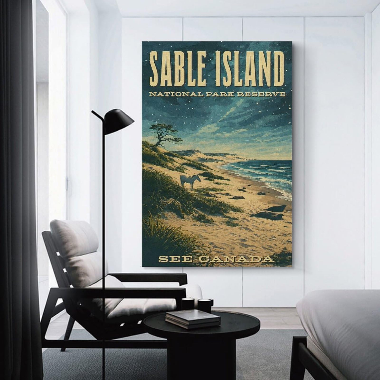 Junmoney Sable Island National Park Reserve Wall Art Print, 08x12inch(20x30cm), for Front Hall, Corridor Or Welcome Spaces, Wall Decor to Refresh Empty Corners