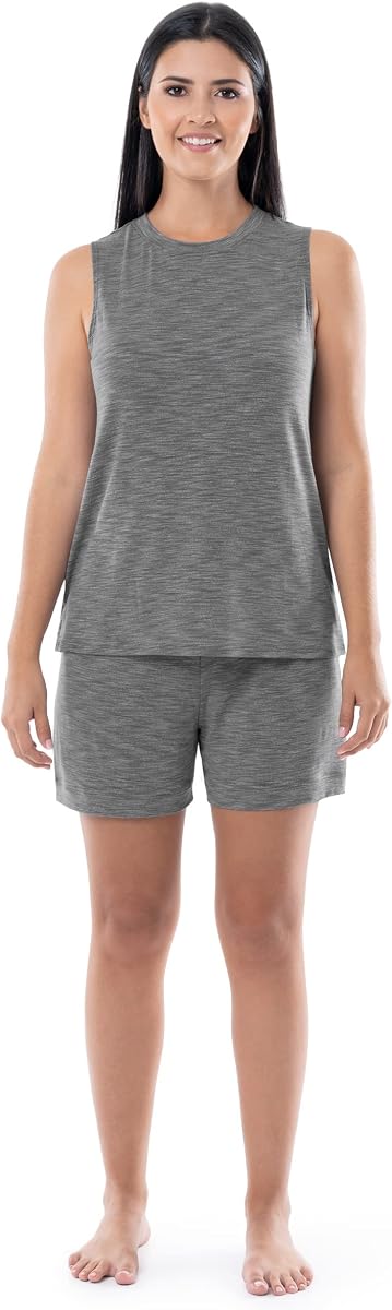 Fruit of the Loom Women's Breathable Tank Top and Short 2 Piece Sleep Set