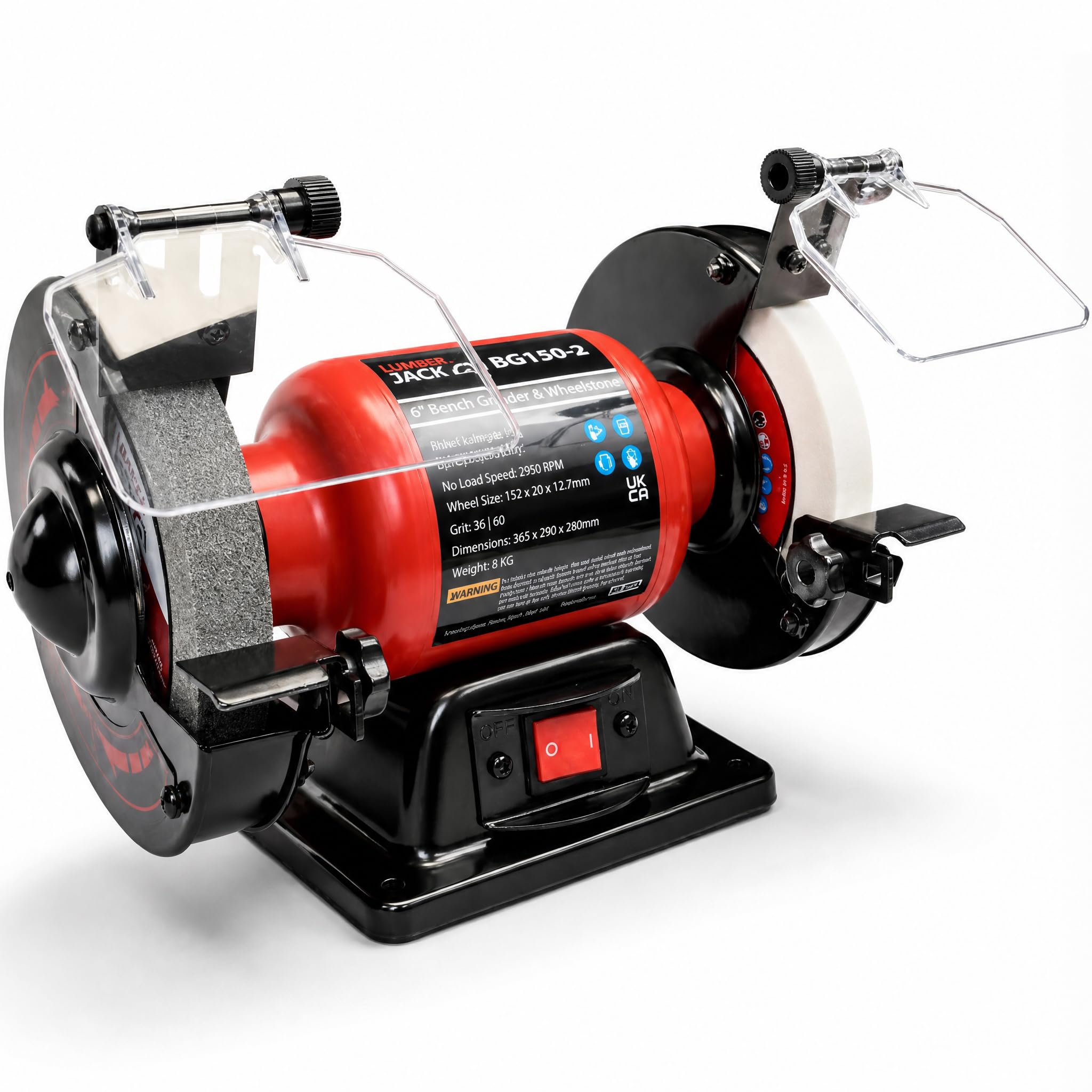 Lumberjack Bench Grinder 150mm 250W Steel/Rubber 6-inch