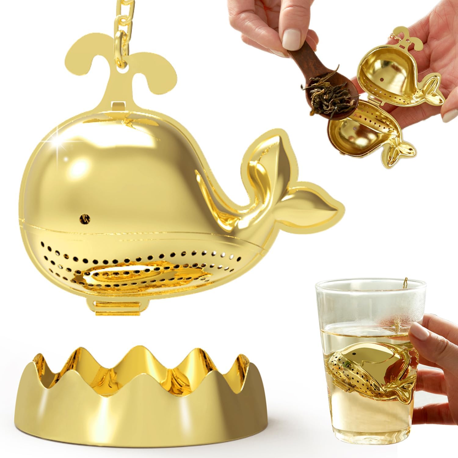 KOFPAR Whale Tea Infuser Balls for Loose Tea, Cute Loose Leaf Tea Steeper Stainless