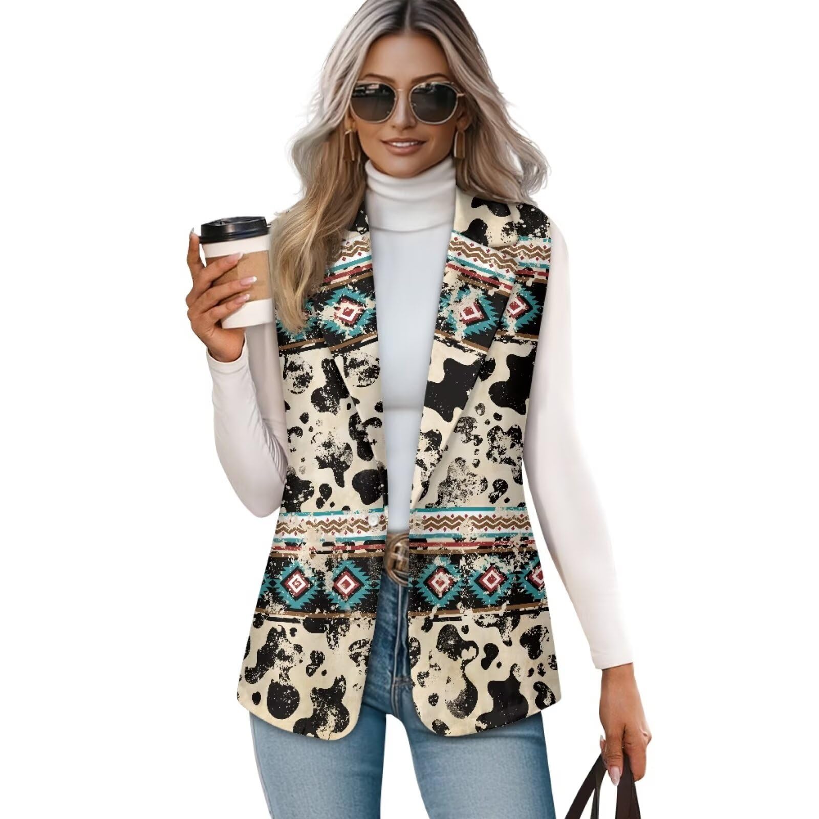 Western Vest For Women Casual Women Suit Vest Slim Sleeveless Blazers S-5XL