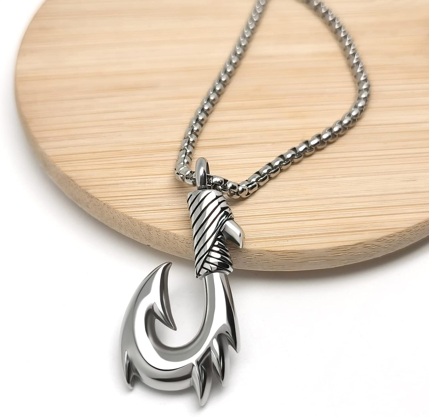 YSAHan Hawaiian Fish Hook Cremation Urn Necklace for Ashes Fishing Keepsake Pendant Memorial Locket Ash Holder UR-26_Hook 0 - Image 2