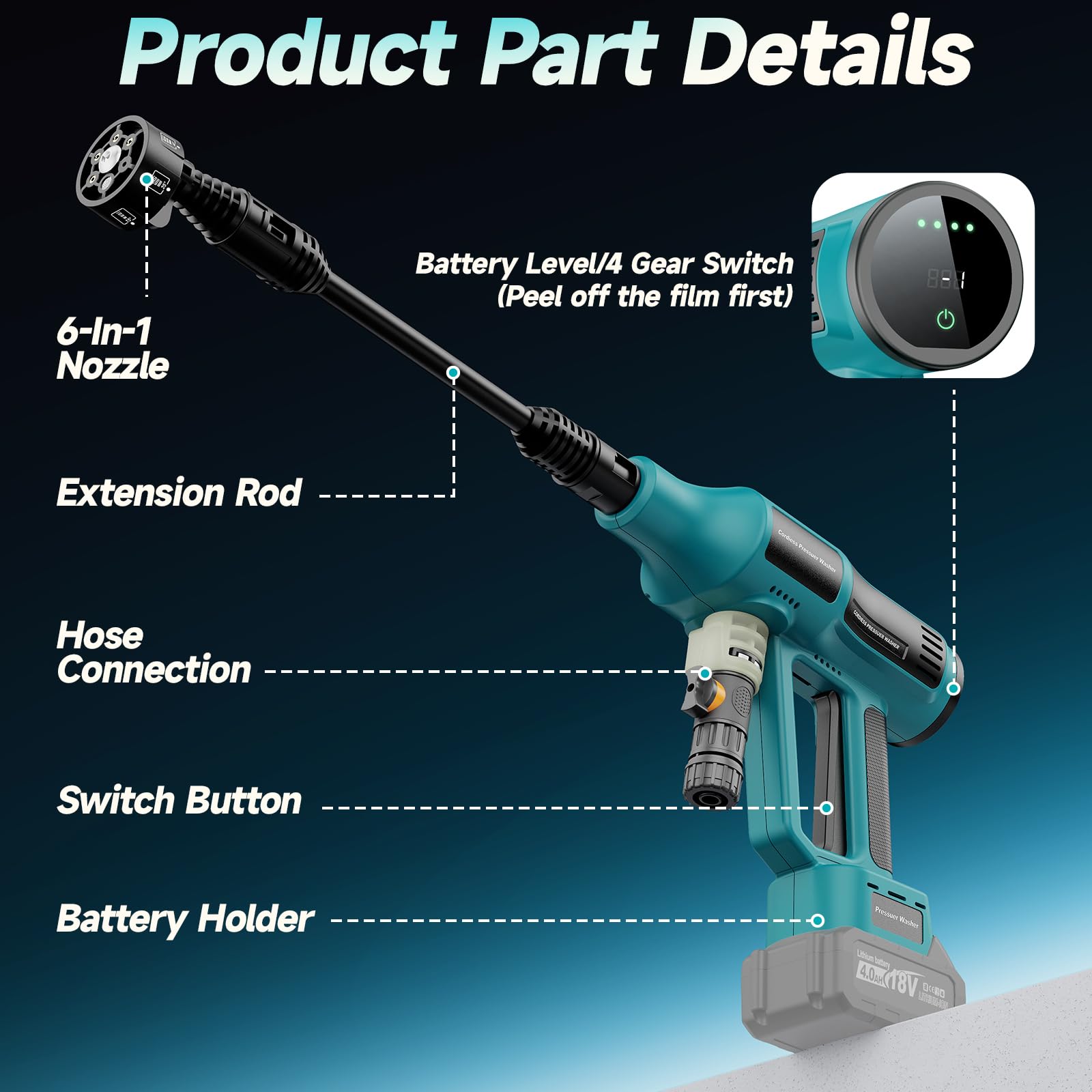 Karcher 18V バッテリー式コードレス高圧洗浄機 本体　ホースなし Amazon | Makita 18Vバッテリー用コードレスパワーウォッシャー