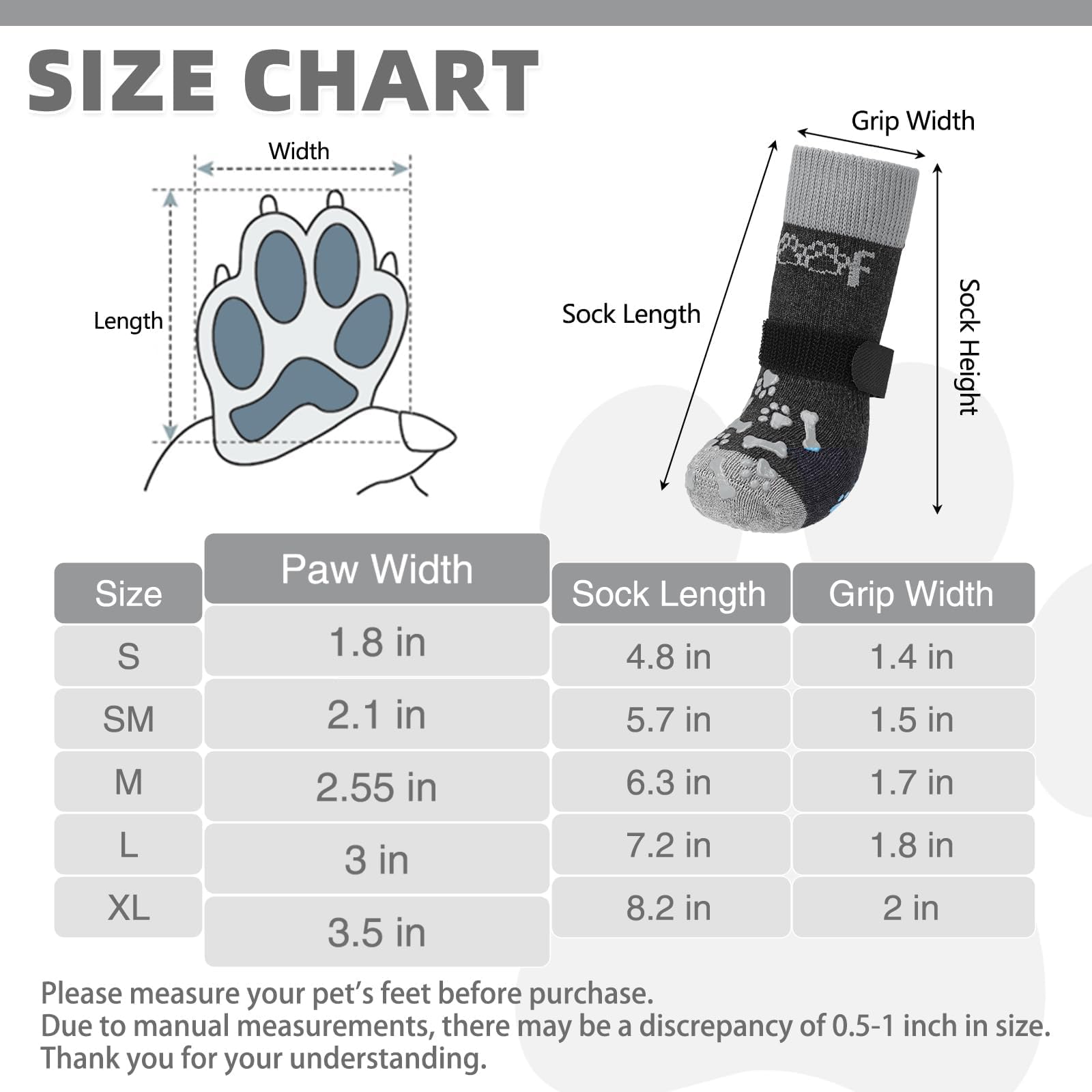 KOOLTAIL Dog Socks for Hot/Cold Pavement to Prevent Licking Paws,Dog Boots&Paw Protector for Hardwood Floors Anti Slip,Traction Control No Twist Grip Booties for Small Medium Large Senior Dogs L - Image 2