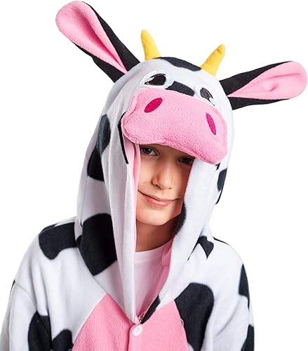 Miniatura 4 de Spooktacular Creations Unisex Child Pajama Plush jumpsuit One Piece Cow Animal Costume