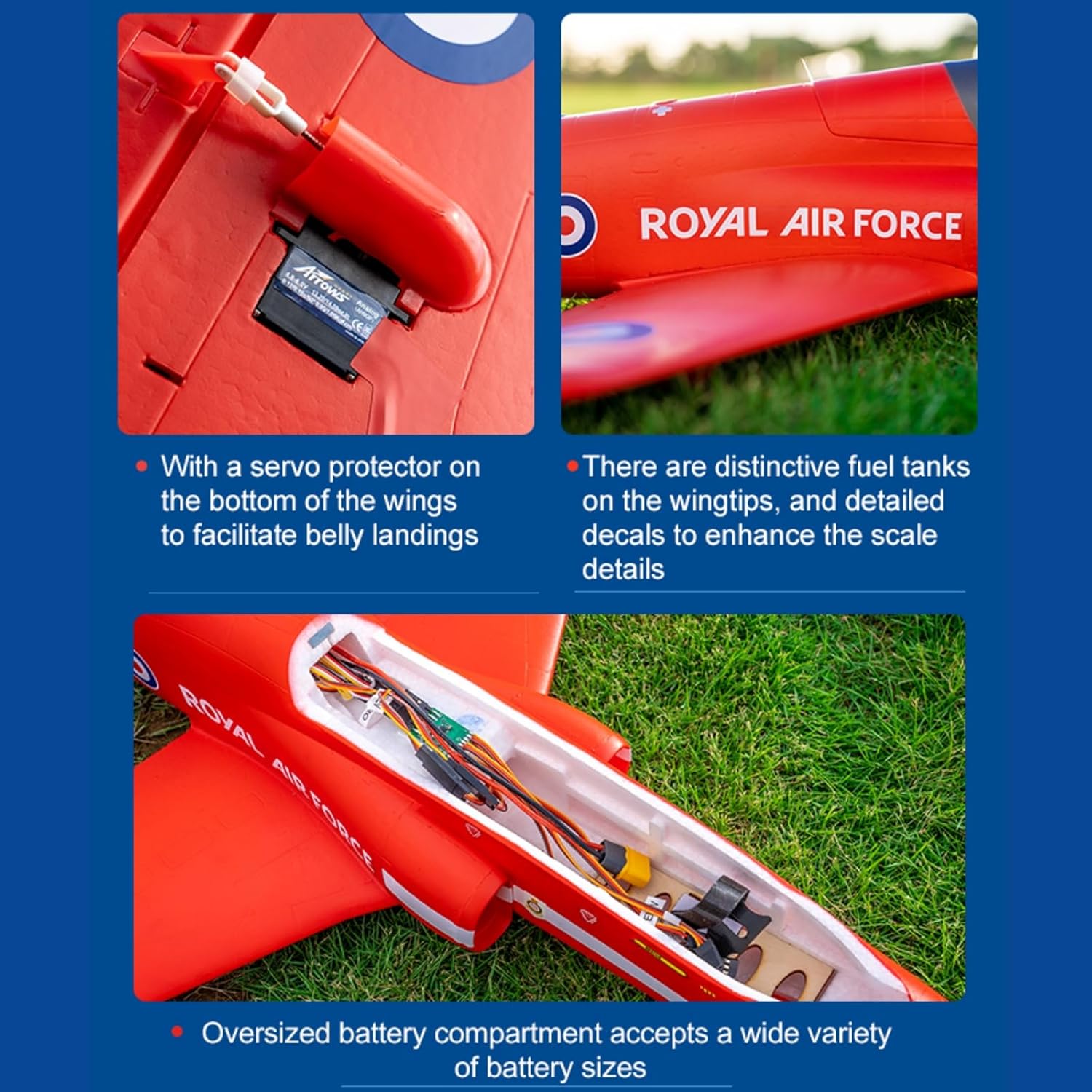 FAIR RC Arrows Rc Jet Plane BAE Hawk Red Arrows 50mm EDF with Vector Flight Stabilization System PNP(No Battery, Charger, Radio)