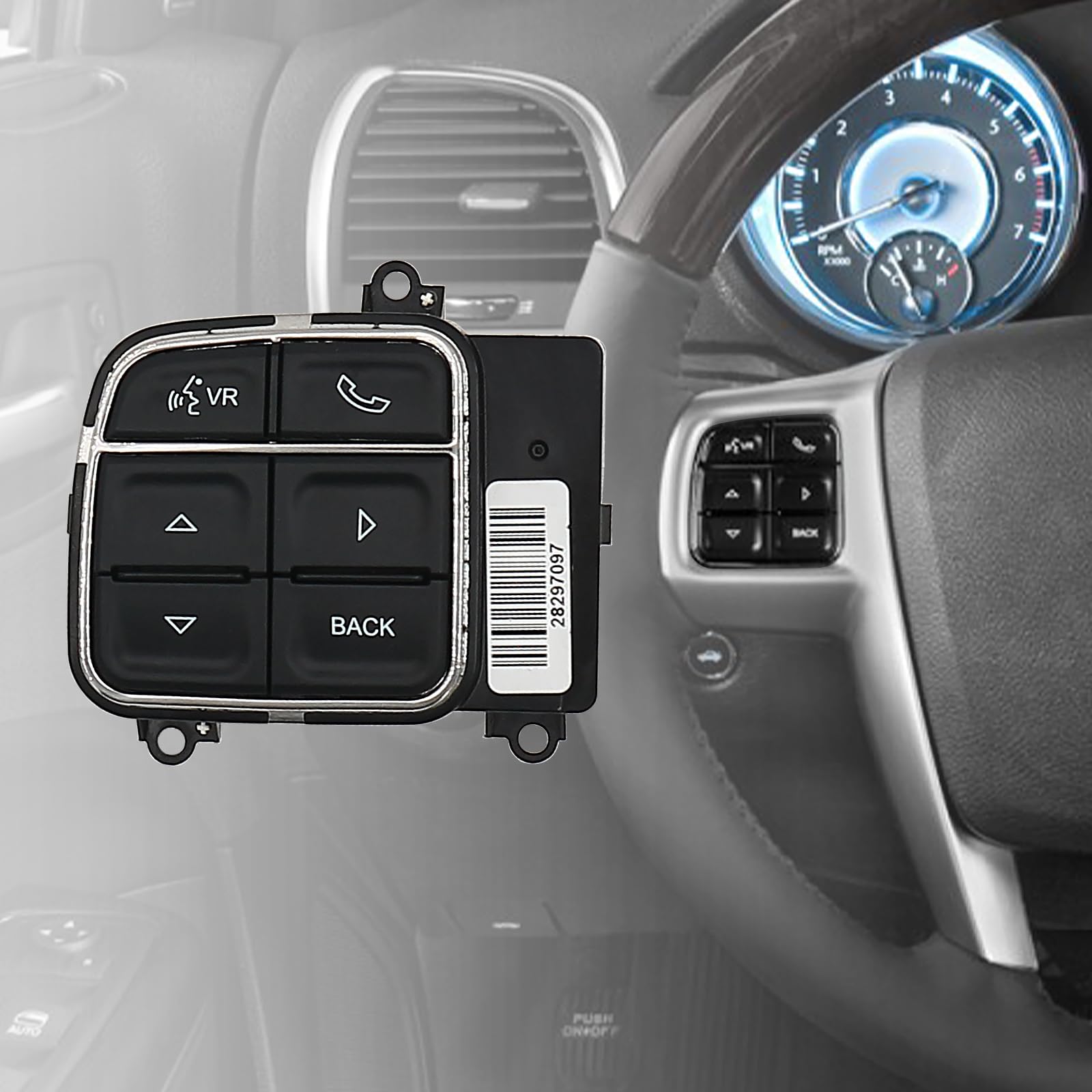 Steering Wheel EVIC Control Switch Compatible with 2011-2019 Dodge Journey Grand Caravan Charger Durango Chrysler Town & Country Chrysler 300 Replace 56046255AD