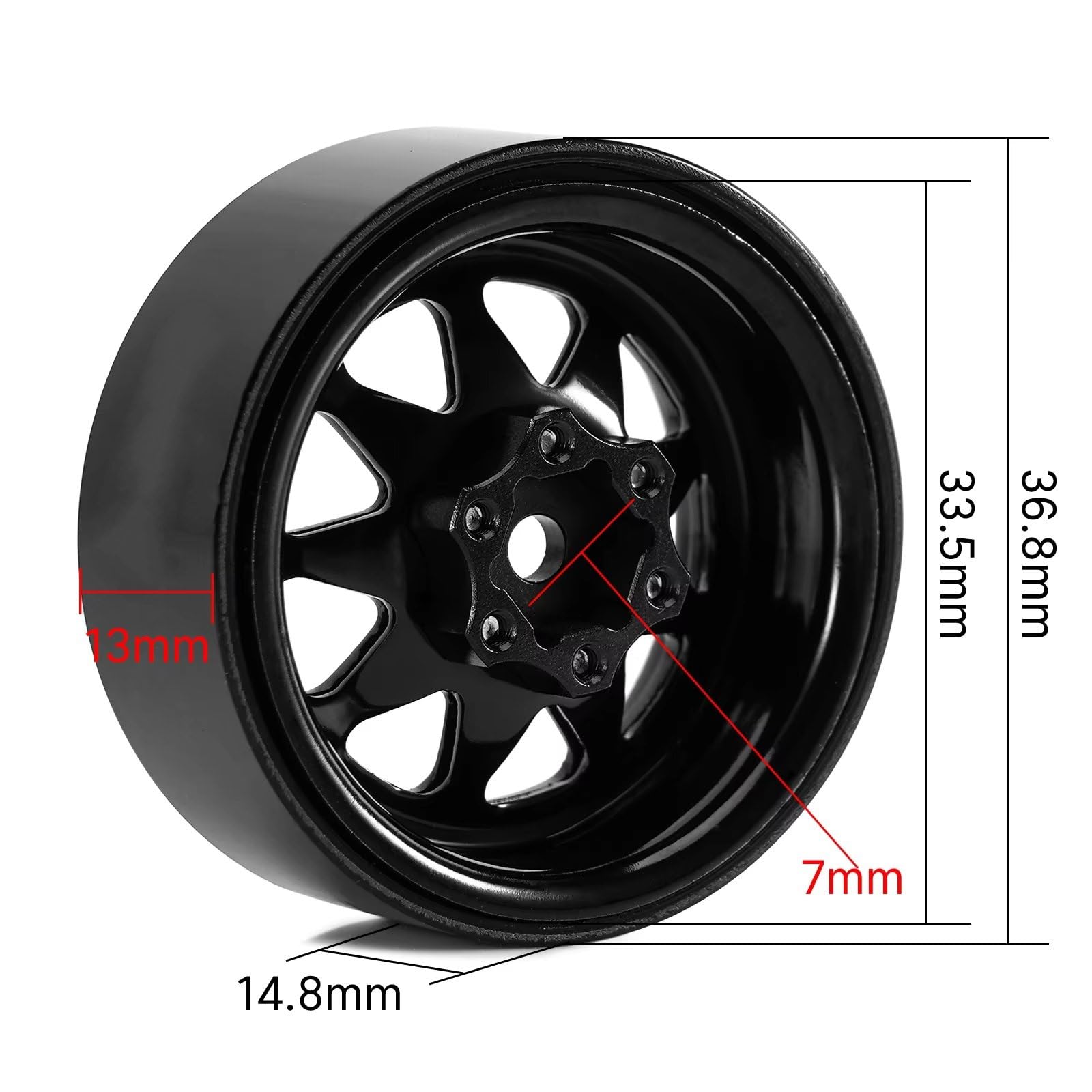 1.3 Cerchi Beadlocks Acciaio Per 1/24 1/18 RC Sostituisci L'auto RC Parti Auto