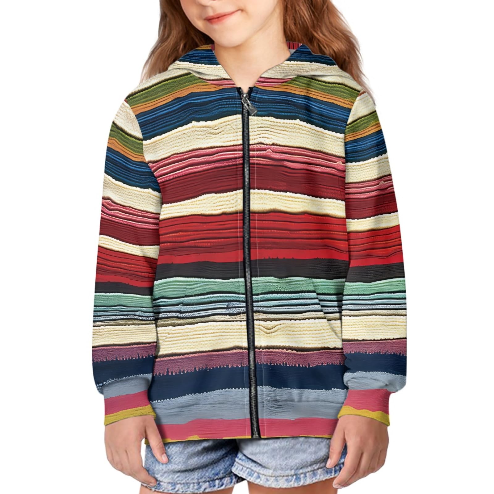 Amzbeauty Chaqueta clásica con capucha y cremallera completa para niños y niñas, abrigo cálido de manga larga de polietileno con capucha