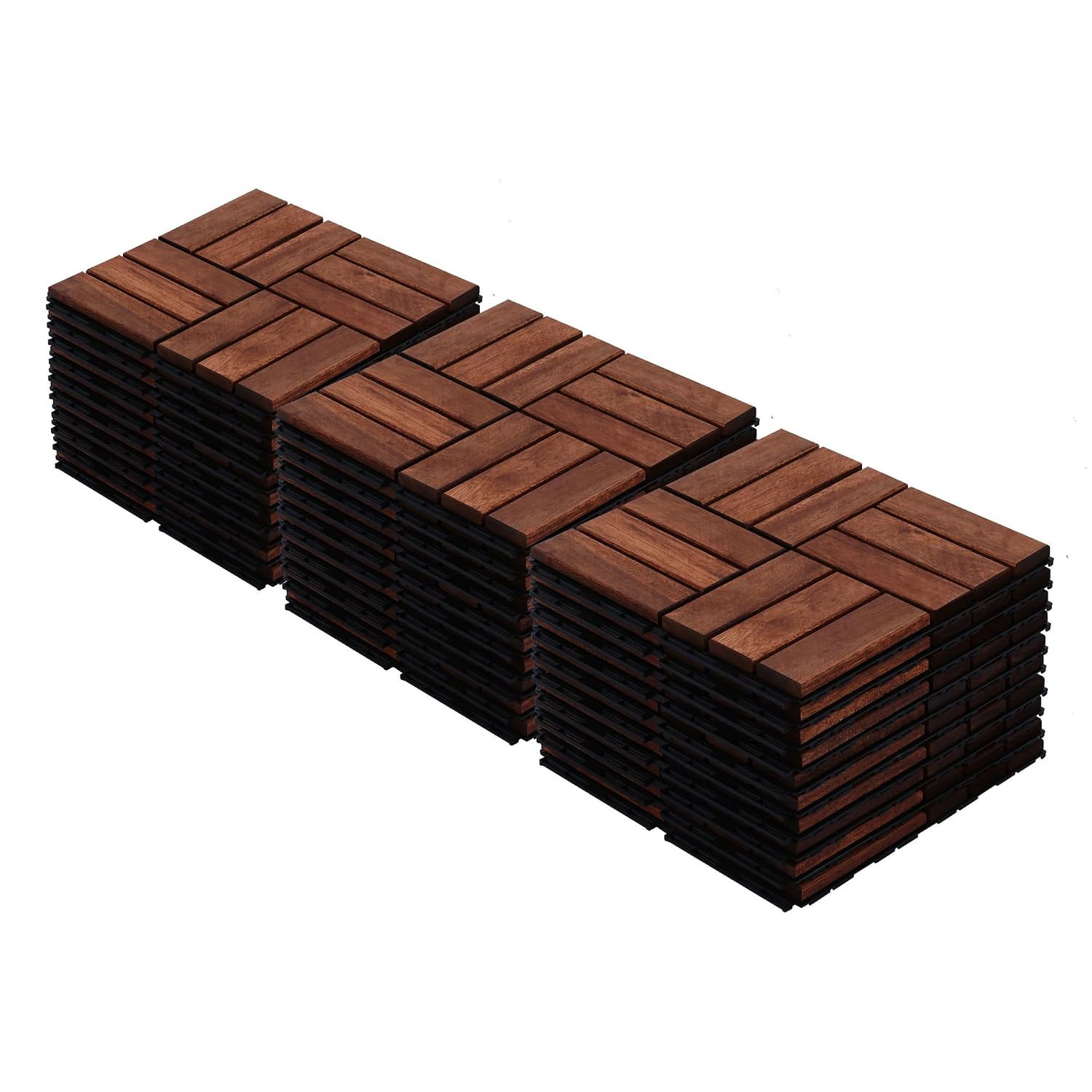12 * 12 inch Chessboard Shaped Interlocking Wood Flooring, Superior Weather Resistance, Tight and Stable Interlocking, Making The hotel's Outdoor Leisure Area More Outstanding