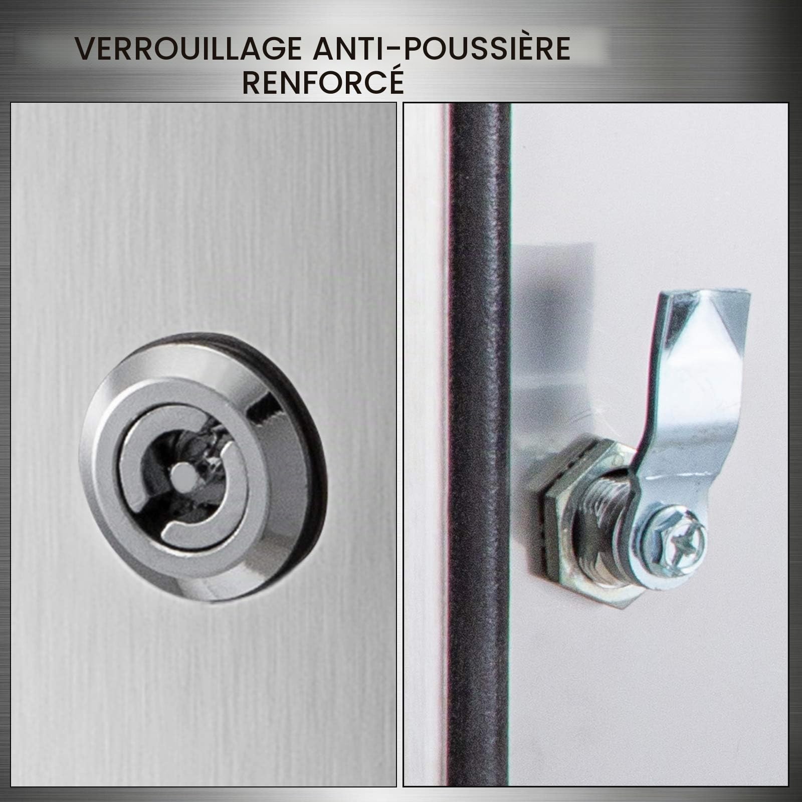 VEVOR Boîtier en acier inoxydable, 300 x 300 x 205 mm boîte de jonction électrique NEMA 4X IP66 étanche et anti-poussière, boîte de jonction électrique extérieure/intérieure, avec plaque de montage