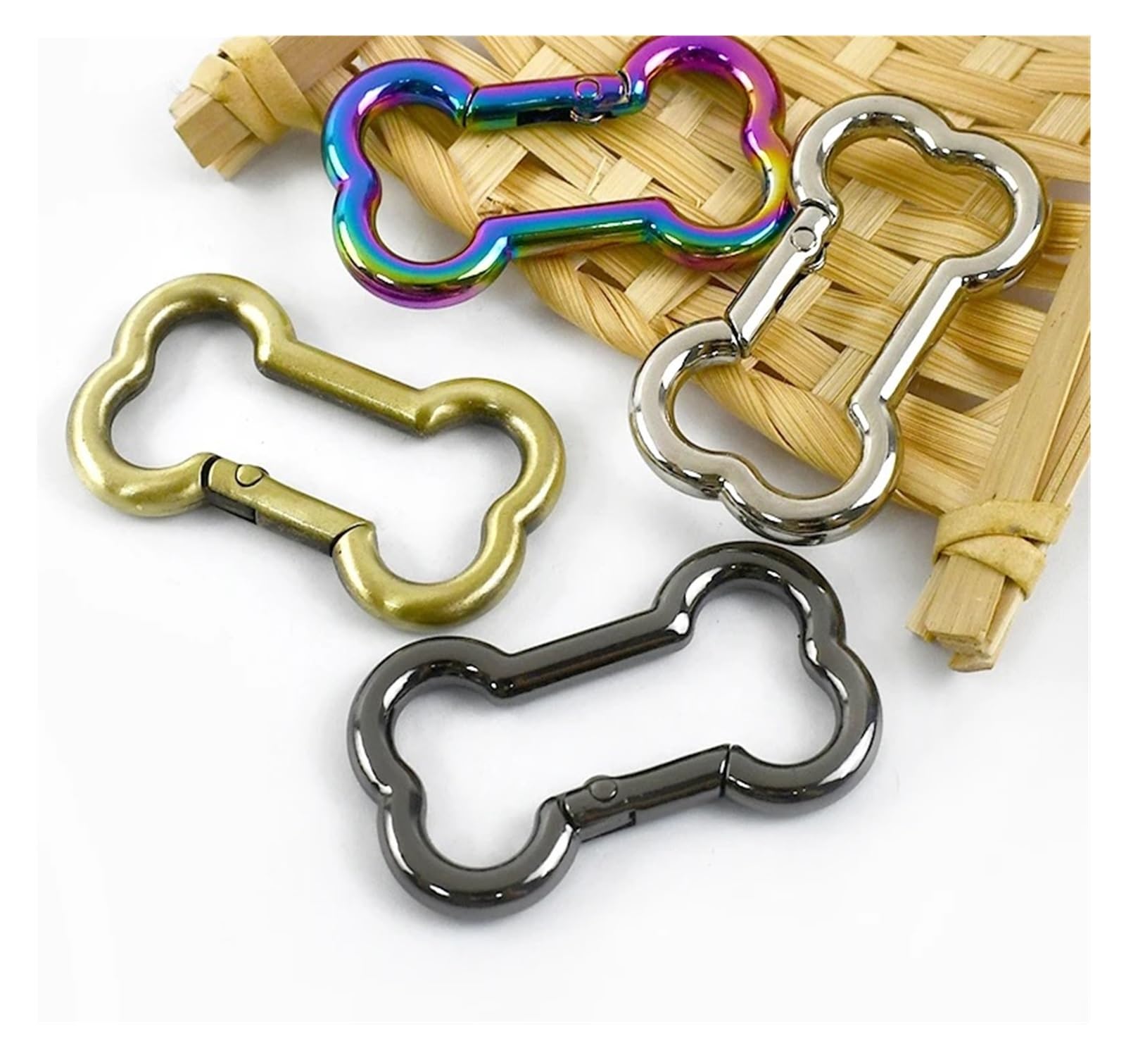 Klamry do torebek, 20 szt. Metalowa klamra z kością do zapięcia na pasek torby OD(Brass,38mm)