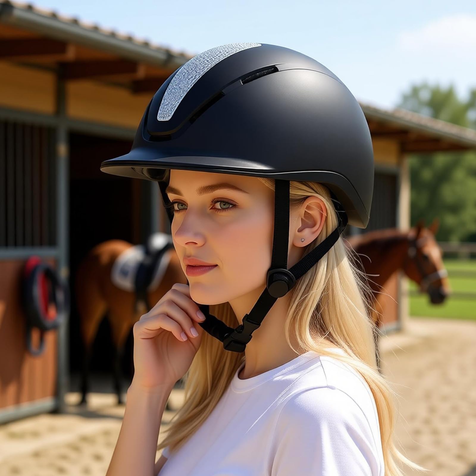 Casco da equitazione con foro di ventilazione multiplo, comodo da cavalcare