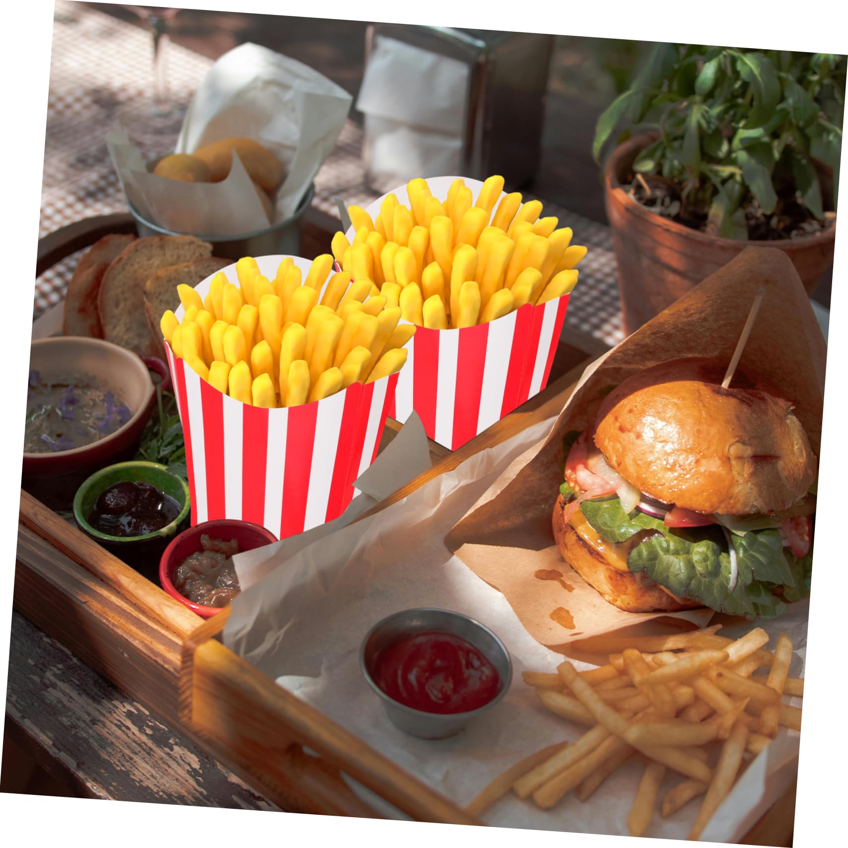 Amosfun 200 Stk Pommes-box Popcorn-boxen Snackbehälter Popcornmais Lebensmittelbehälter Popcornschachteln Backen Party-snack-behälter Boxen Für Pommes Frites Party-popcorn-halter Papier