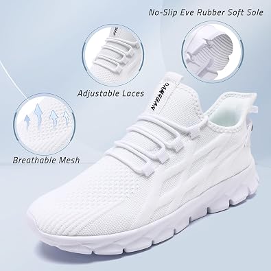 Trainers for Men Non Slip Walking and Running Sneakers Comfortable Athletic Fitness Tennis Training Shoes Jogging Fashion Lightweight Mesh Breathable Gym Shoes for Outdoor Travel Work Training
