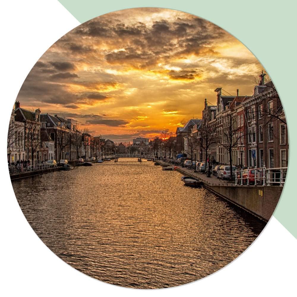 Large 210mm 'Canal & Buildings' Permanent Sticker Decal for Cars/Windows/Bins/Walls etc (DW00016603)