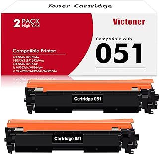 051 Black Toner Cartridge 2-Pack Compatible Replacement for Canon 051 051H CRG051 for Canon imageCLASS MF269dw MF267dw MF264dw MF266dn MF263dn LBP162dw LBP161dn LBP1692dwkg Printer