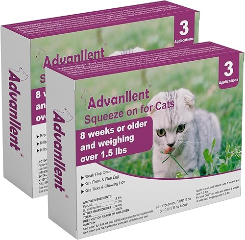 Prevención de pulgas y garrapatas para gatos, tratamiento de pulgas y garrapatas para gatos gatitos, control de pulgas y garrapatas, más de 1.5