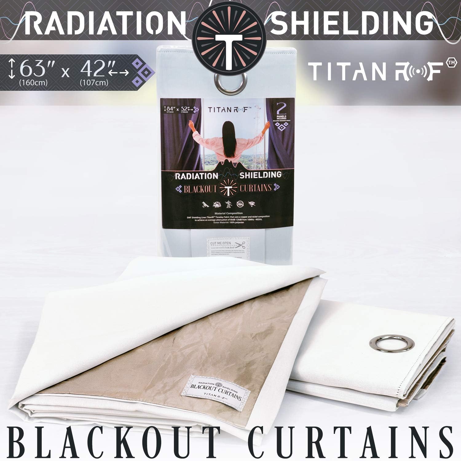 Mission Darkness TitanRF Radiation Shielding Blackout Curtains, Barrier Against Radio