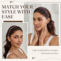 Vista 4 de 4 piezas - Diadema multicolor con dientes de resina protectora - Diadema con peine - Accesorios para el cabello de Beauty hair (Multicolor-No.9)