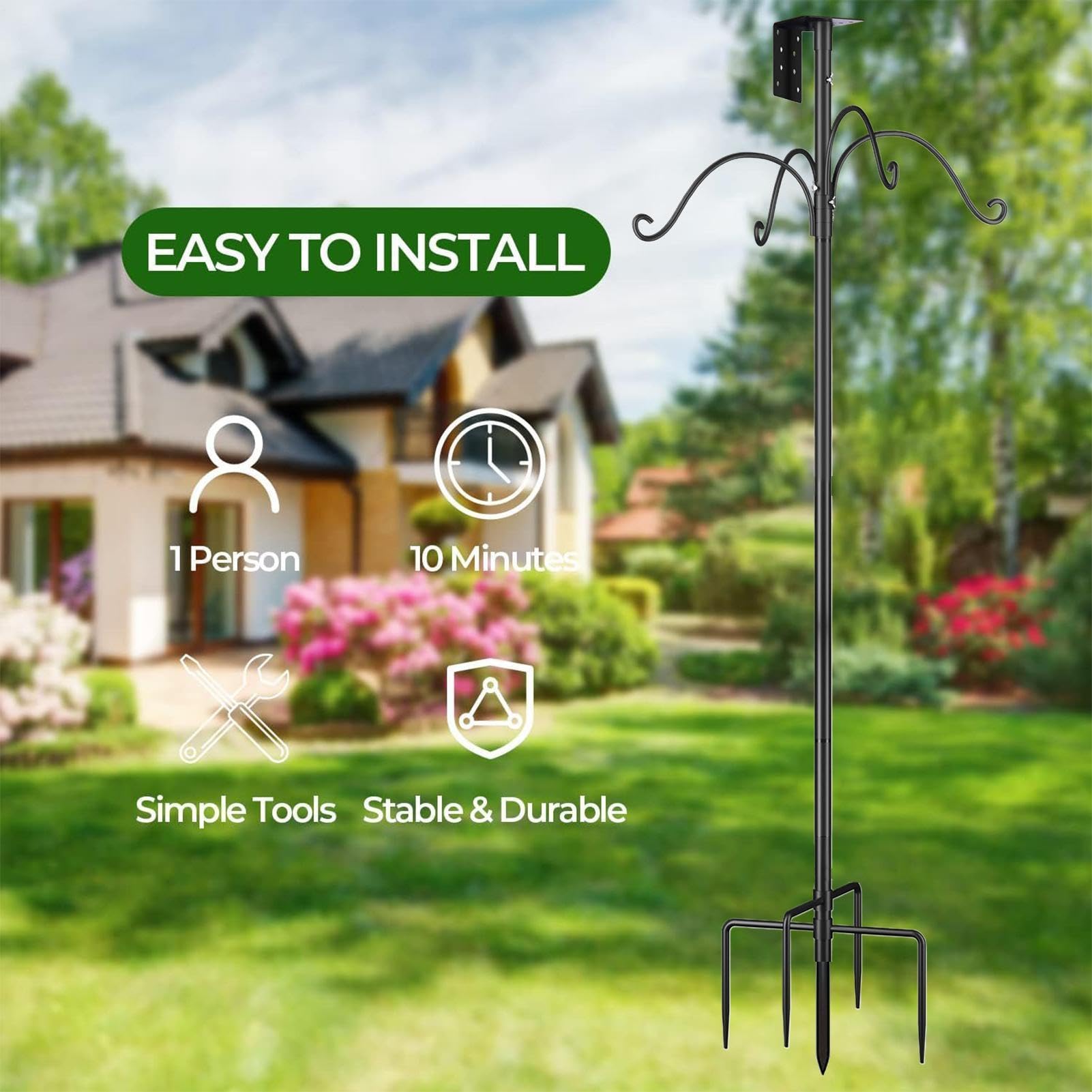 regolabile per casetta di casetta – Kit di montaggio da 76 pollici robusto supporto di nidificazione per colibrì | Ideale per esterni prato giardino pianta protezione dagli scoiattoli Stazione