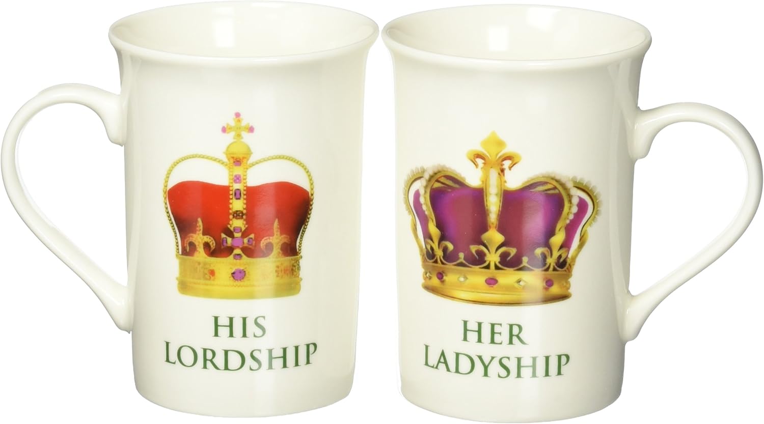 The Leonardo Collection LP33365 (Set of Two) Her Ladyship and His Lordship Mugs Fine China Gift Set, White