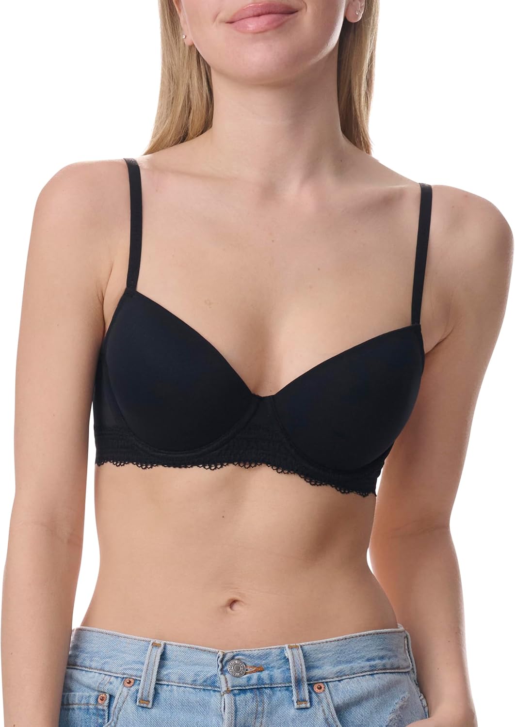 Tommy Hilfiger Womens Lightly Lined Mesh Balconette Bra with Underwire - Image 2