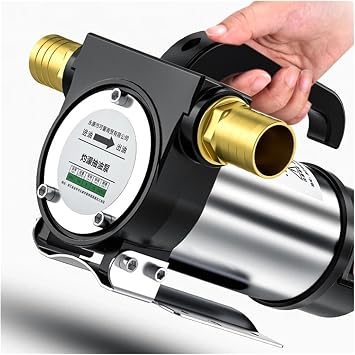 Fuel Pump, 12V/24V/220 Forward and Reverse Directional Electric Pump Pump, 50L/Minute Self-Priming Pump DC Diesel Pump Fuel Dispenser 580 Watts 24V single turn