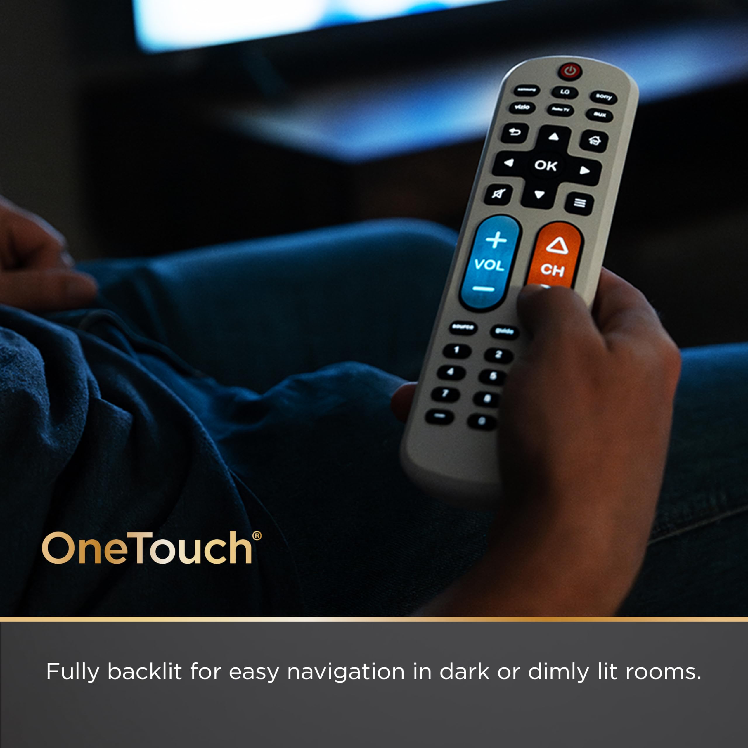 UltraPro BigEZ OneTouch – Télécommande Universelle à Gros Boutons pour Personnes âgées, Facile à Utiliser, télécommande de Rechange pour Samsung, LG, Sony, Vizio, Roku TV, lecteurs de Streaming