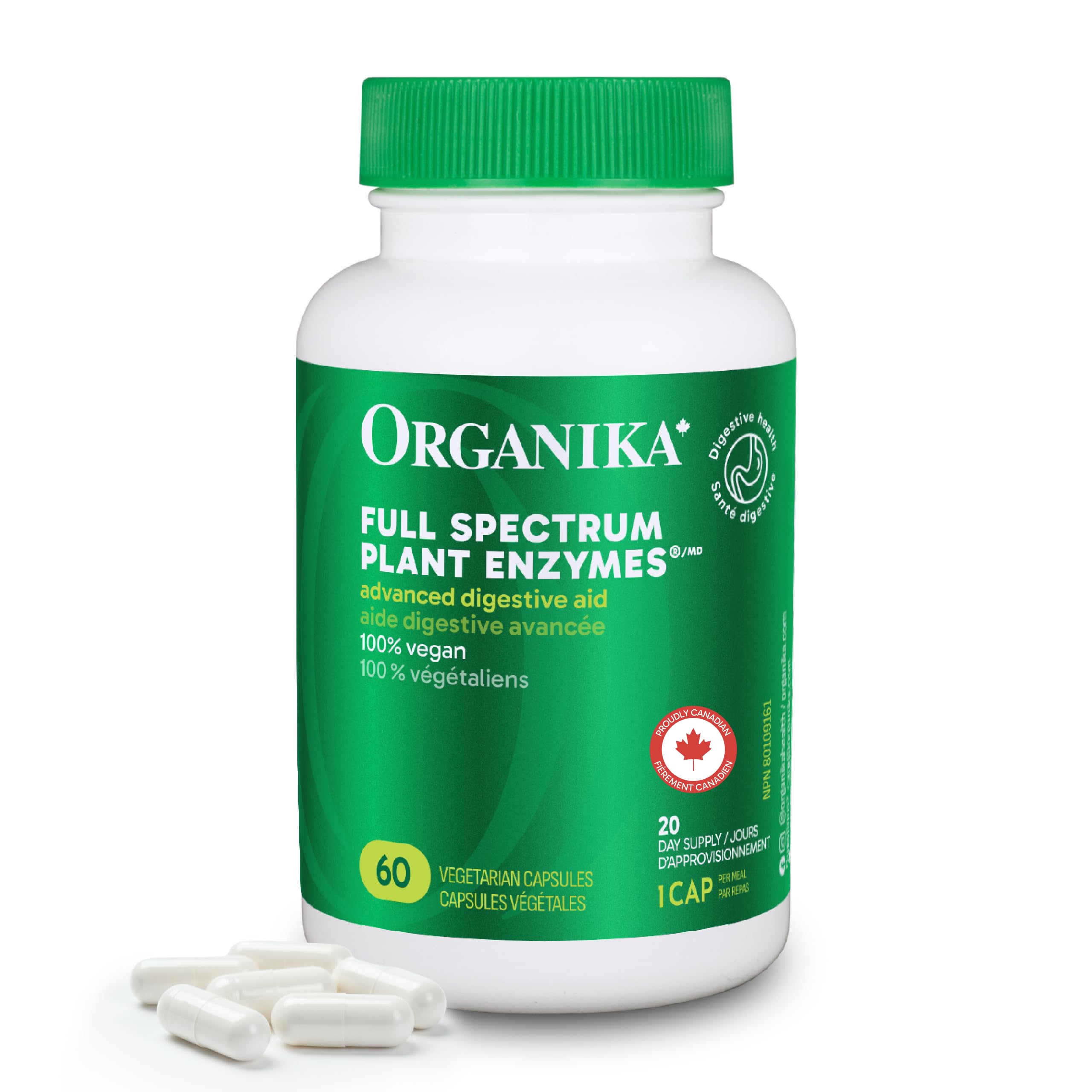 Organika Full Spectrum Plant Enzymes- Helps Break Down Carbs, Fat