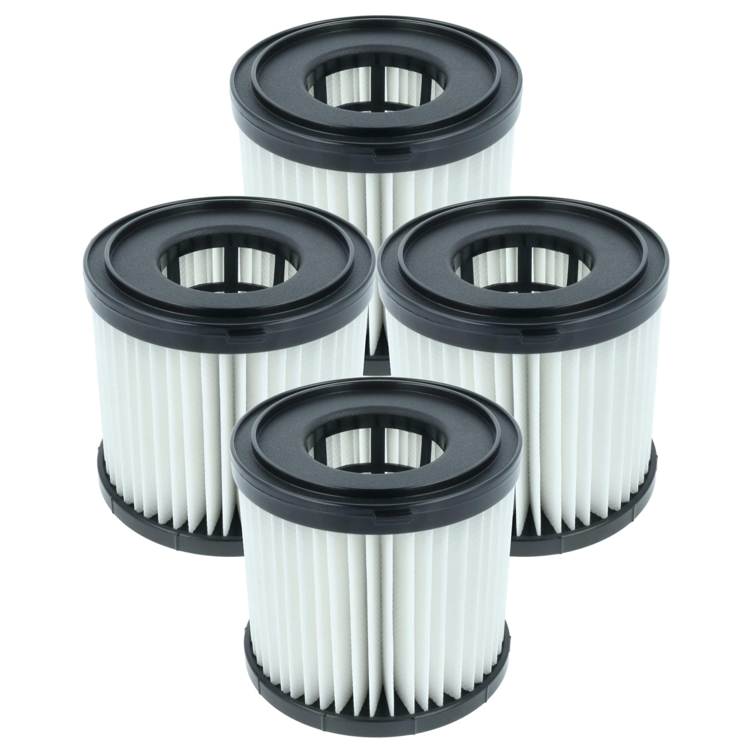 vhbw 4 x filtr fałdowany zamiennik do Ryobi A32RF08, A32VC05 do odkurzacza - filtr nabojowy czarno-biały