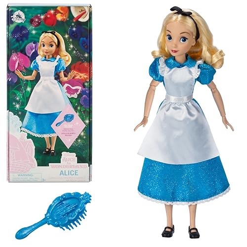 Disney Store Dolls & Games Princess Classic Doll (Alice), 11 Inches, Includes Brush with Molded Details, Fully Posable Toy in Classic Outfit Princess Toys