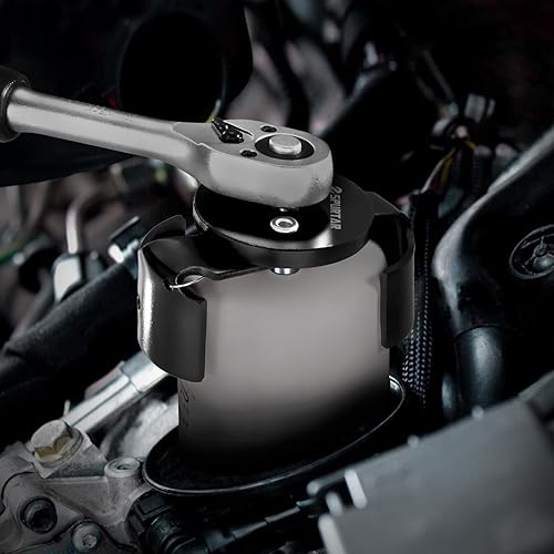 Miniatura 8 de Spurtar Llave de filtro de aceite ajustable de 2-12 a 3-116 pulgadas, herramienta de extracción de filtro de aceite universal de 38 pulgadas,