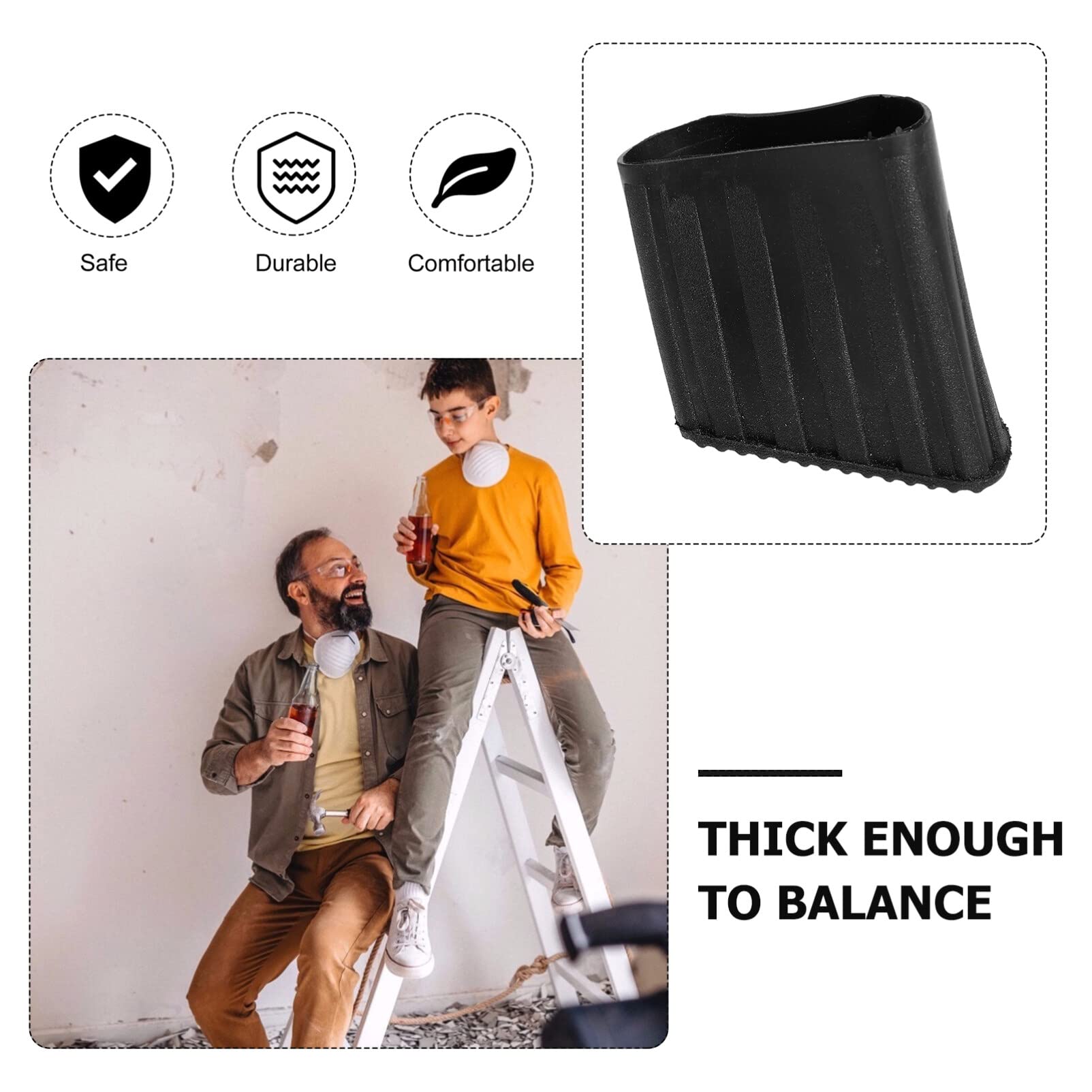 4 Piedini In Gomma Per Scale - Antiscivolo, 25x50mm, Proteggi Pavimento, Universali Per Scale A Pioli - Foto 12