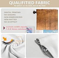 Vista 3 de Cenefas de cocina modernas con patrón de cobre marrón dorado para ventanas, cenefas opacas abstractas de marcas de arañazos y cortinas opacas