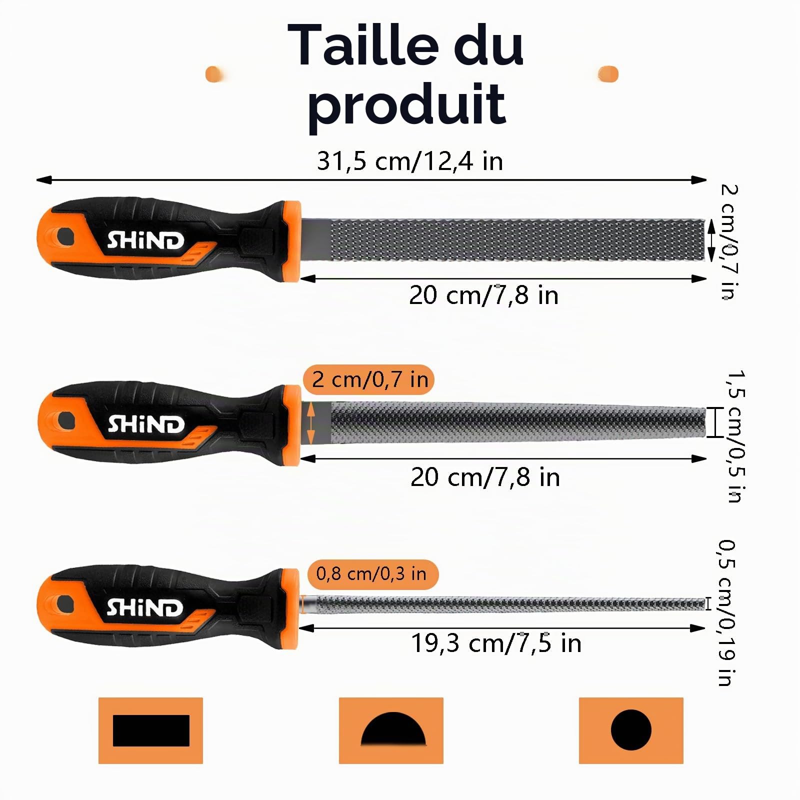 Râpe à Bois, Ensemble de Râpes en Métal de 200 mm, Frotter Bois Set de Limes 3 Pièces Comprenant une Râpe Plate, une Râpe Demi-ronde et une Râpe Ronde, Râpe en Métal pour le Travail du Bois