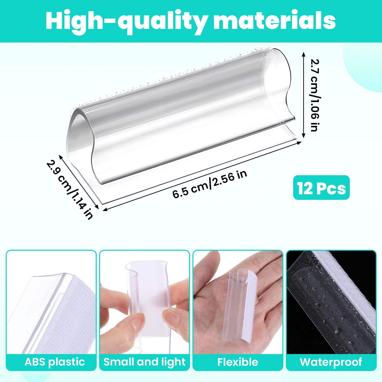 Tyqour 12 Pcs Clear Table Skirt Clips Acrylic Table Cloth Clips for Folding Tables, Tablecloth Clamps for Indoor Outdoor Events Wedding Meeting Party Picnic Banquet