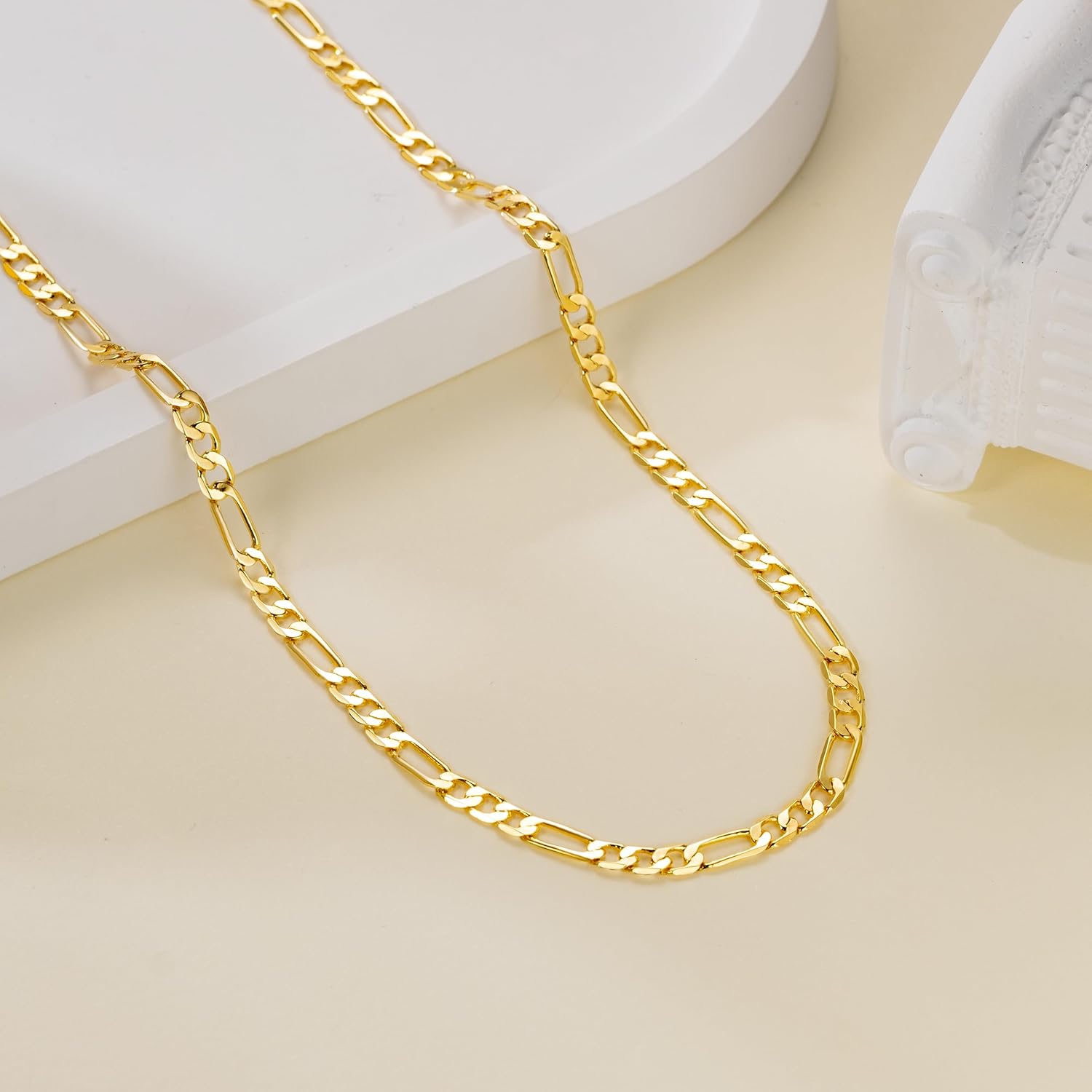3.6mm 14K Gold Necklaces for Women Gold Chain for Men 14K Golden Chain Necklace Women Dainty Necklace for Men Elegant Dance of Light Jewelry for Womens 16,18,20,22,24in - Image 6